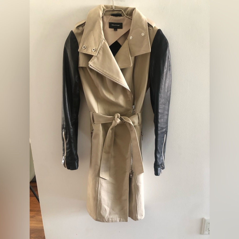 Mackage moto trench coat size XS